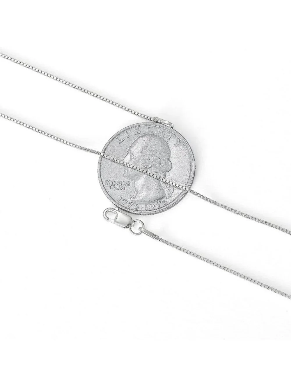 Sterling Silver Box Chain Necklace for Women - Elegant Pendant Ready Jewelry